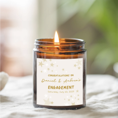 Hampers and Gifts to the UK - Send the Personalised Engagement Stars Candle 